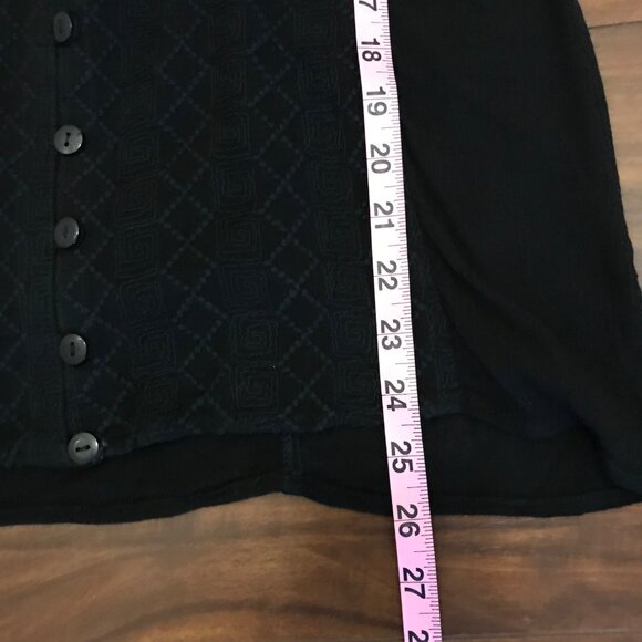 Just Cruising Women's Black Flutter Sleeve Boho Button-up Blouse One Size Beachy - Picture 8 of 8